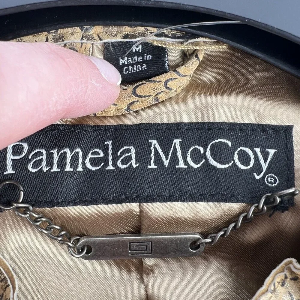 Pamela McCoy Women’s Size Medium‎ Leather Jacket Snakeskin Full Zip